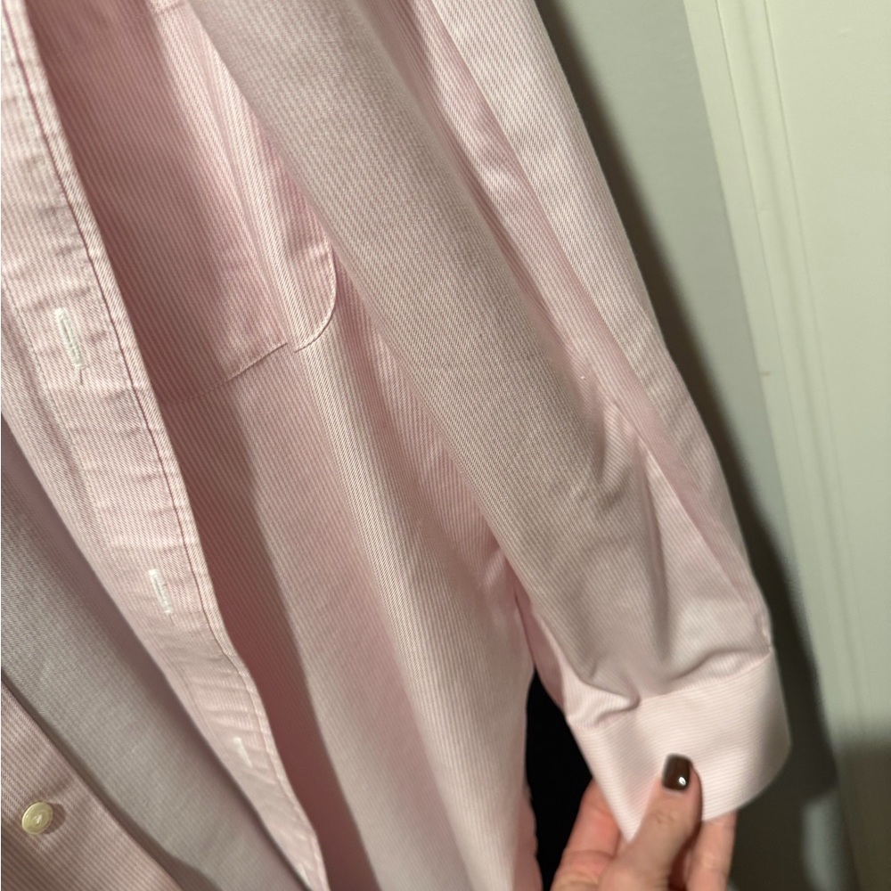 Kmj "Daisy" Button-Down Blouse - Light Pink And W… - image 3